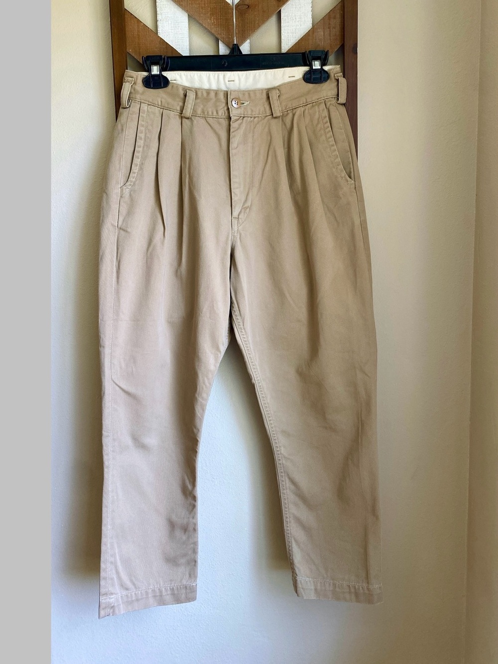 EUC ORSLOW JAPAN 1 XS Baggies Khakis Pleated Pants Slouchy Taper Ankle Crop